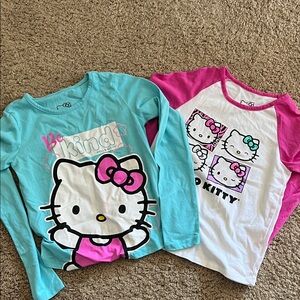 Hello Kitty Long Sleeve Tees - Turquoise and Pink